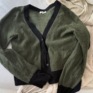 Rag & Bone Forest Green and Black Cardigan